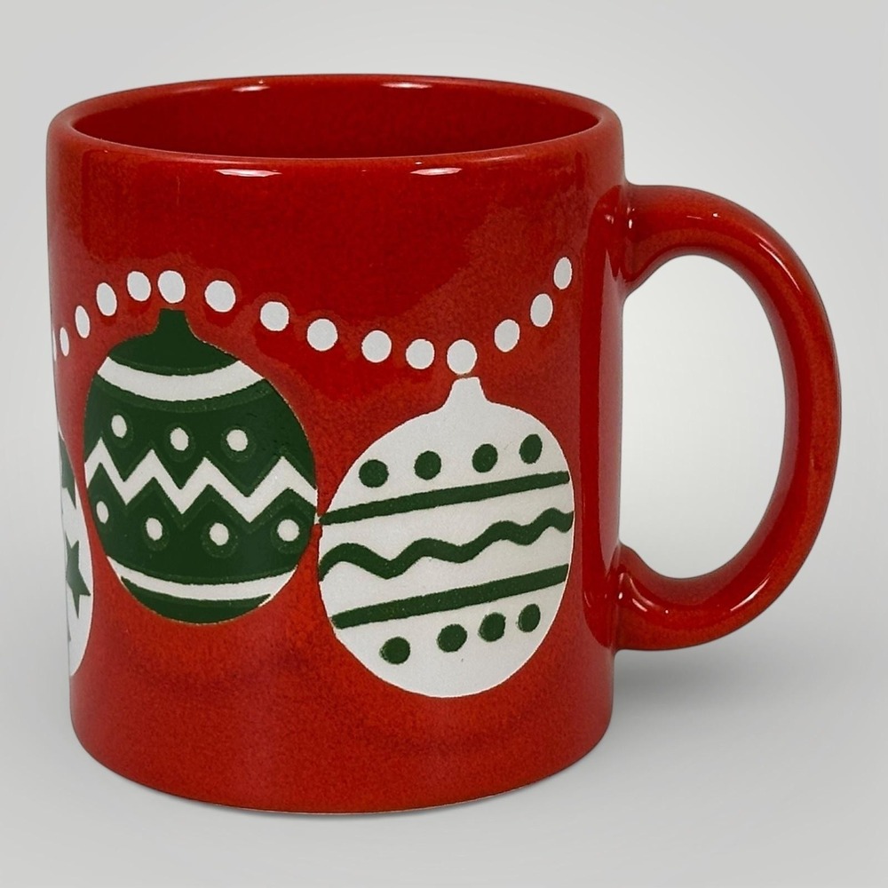 Waechtersbach Christmas Ornaments Coffee Mug 3 7/8 Inches Red Ceramic Germany